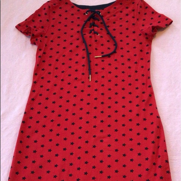 Tommy Hilfiger Dresses & Skirts - NWOT Tommy Hilfiger red navy blue star print dress size extra small
